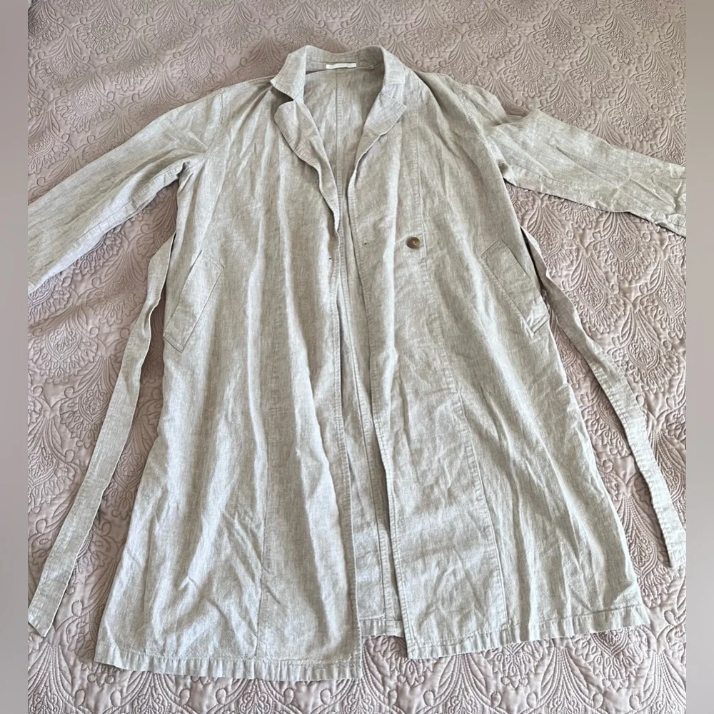 Uniqlo Light Brown Linen Light Weight Coat - Picture 1 of 7